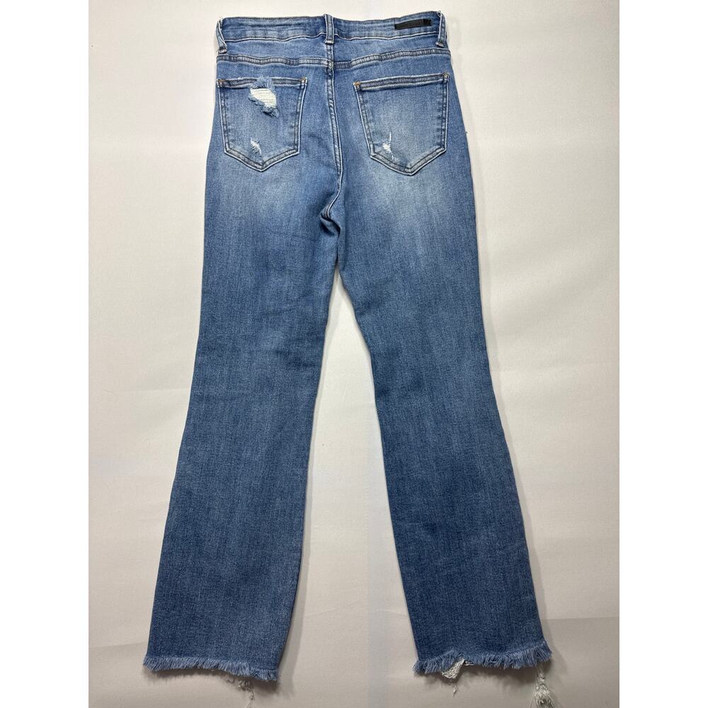 Risen Jeans Women's Distressed Straight Leg Stretch Blue Jeans - 27/5 (27x26.5)* - Picture 2 of 7